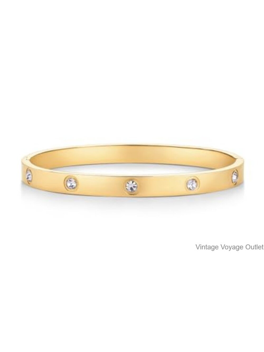14K Gold Plated Bangle Cubic Zirconia Waterproof Bracelet